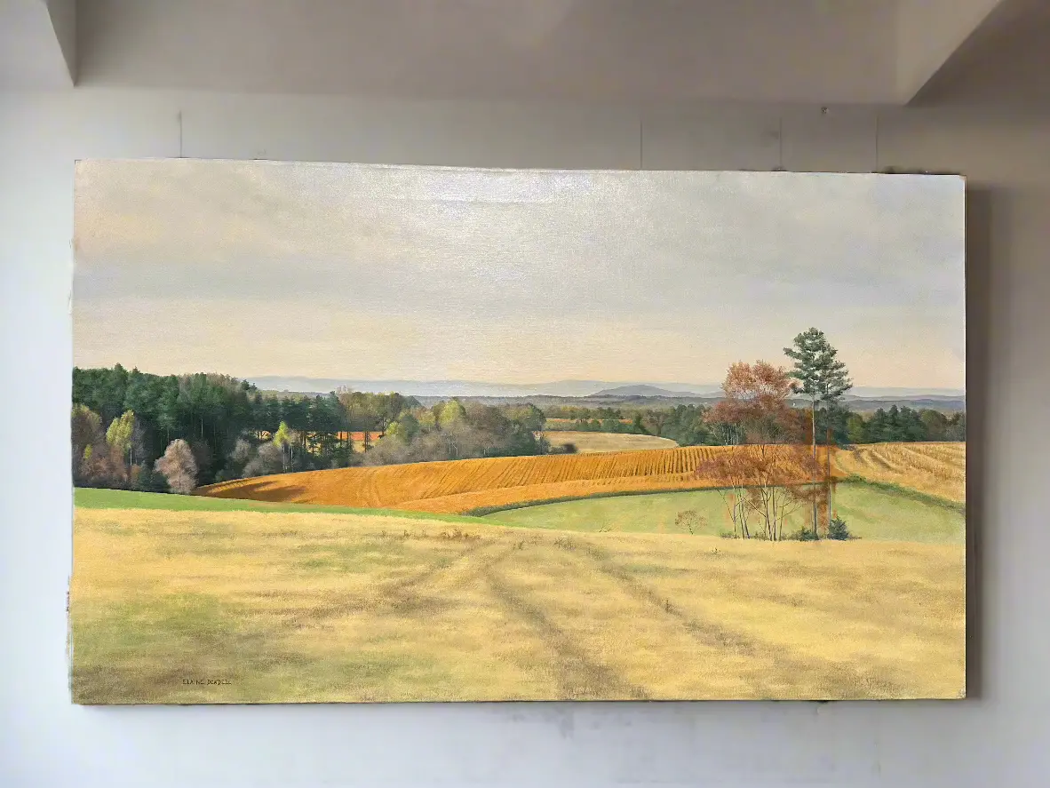 Large Unframed Bucolic Landscape Signed Elaine Dowdell-Listed Artist 1