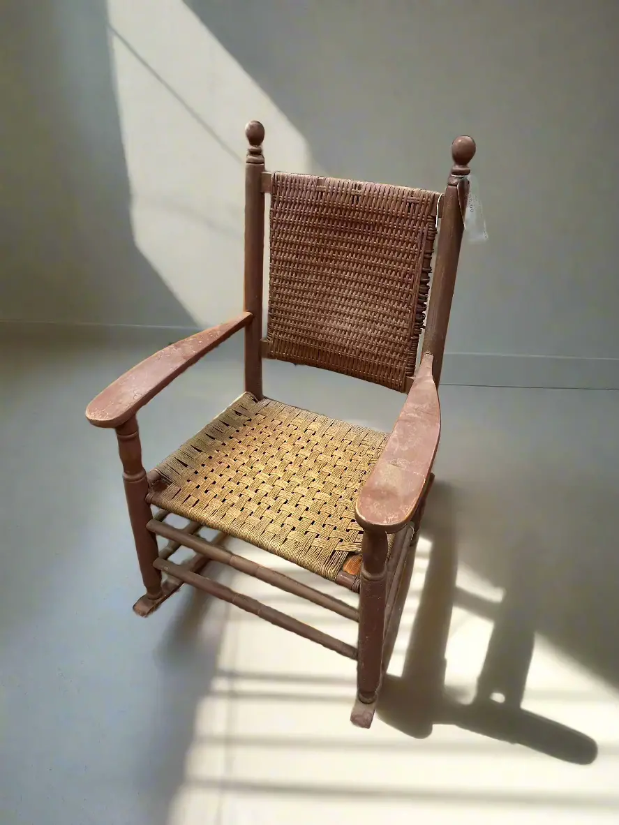 19Th Century Rustic Woven Rocker 1
