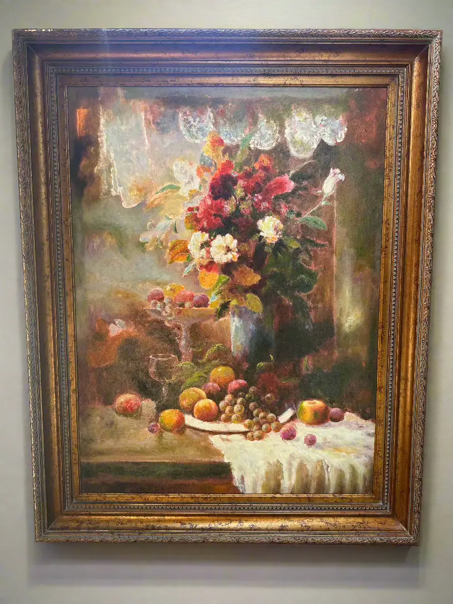 Framed Still Life Floral Oil Painting 1