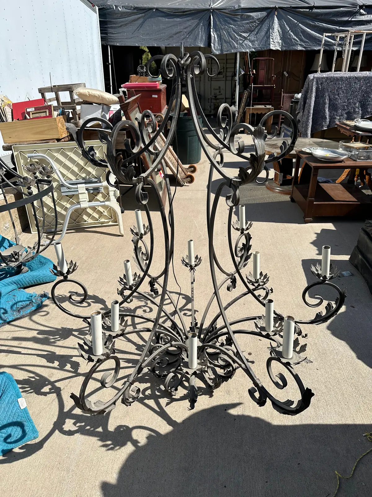 Large Wrought Iron Chandelier 1