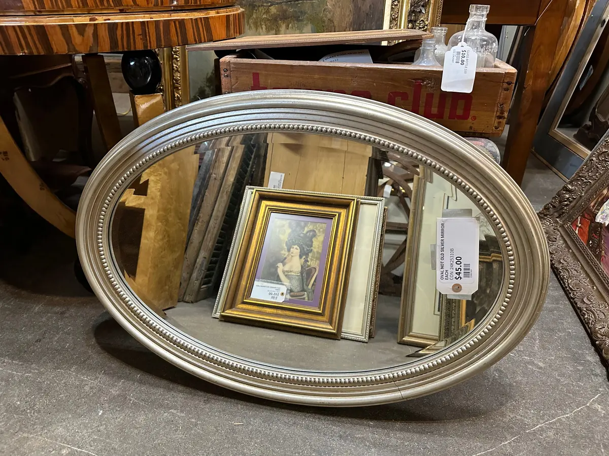 Oval Not Old Silver Mirror Each 1