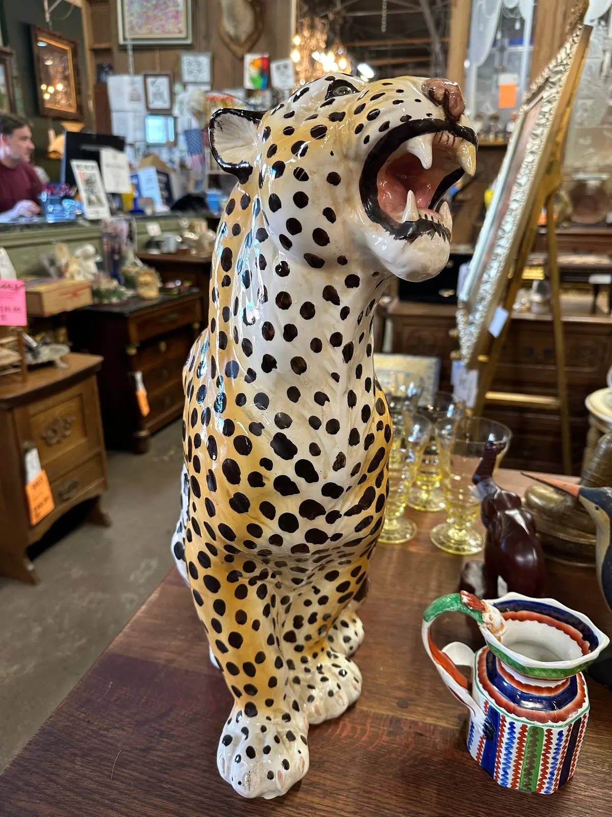 Large Italian Ceramic Leopard 1