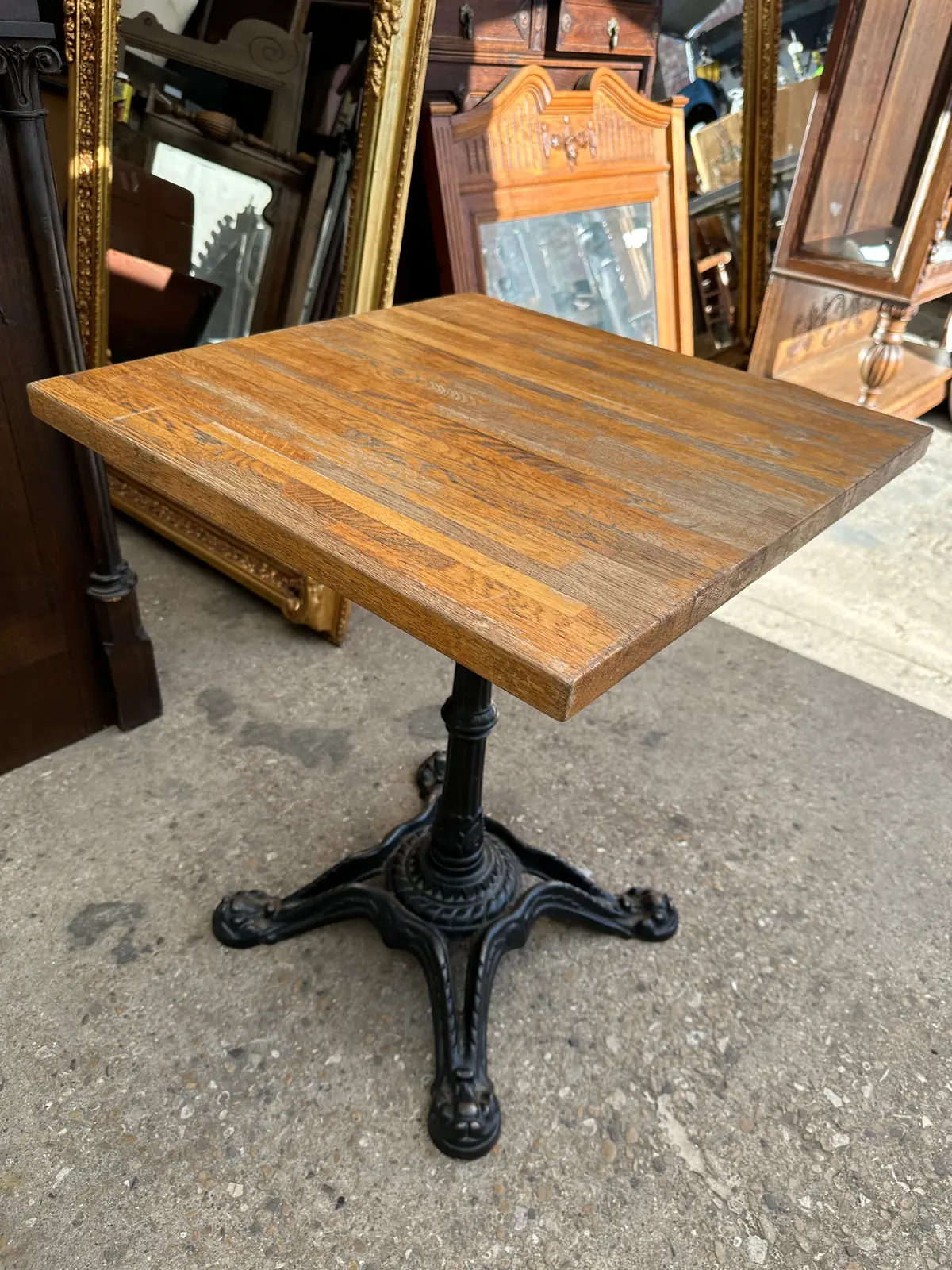 Oak With Iron Base Pub Table 1