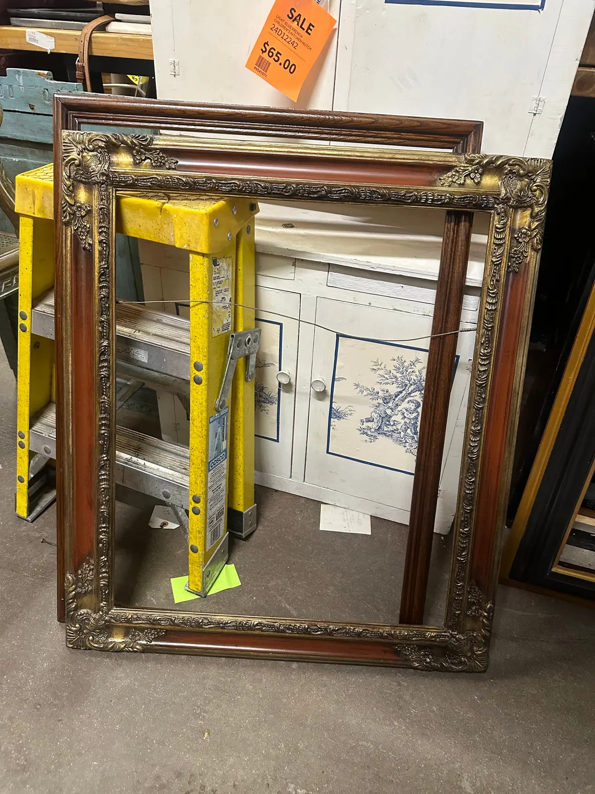 Ornate Wood Frame With Metal Corners 1