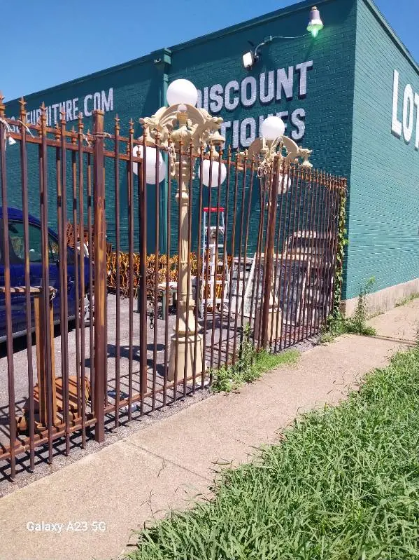 Pair Of 9' Tall Aluminum Griffin Street Lamp Posts 1