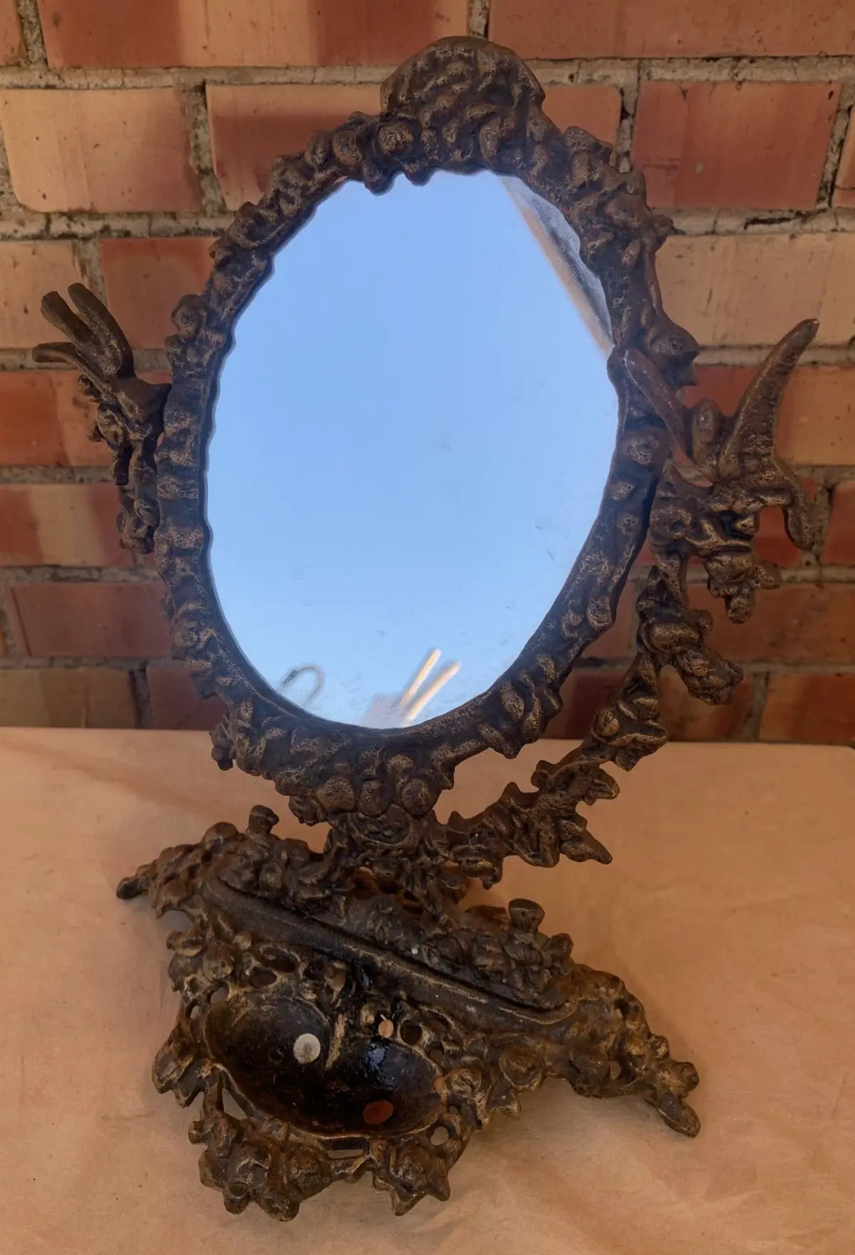 Cast Iron Small Swivel Mirror 1