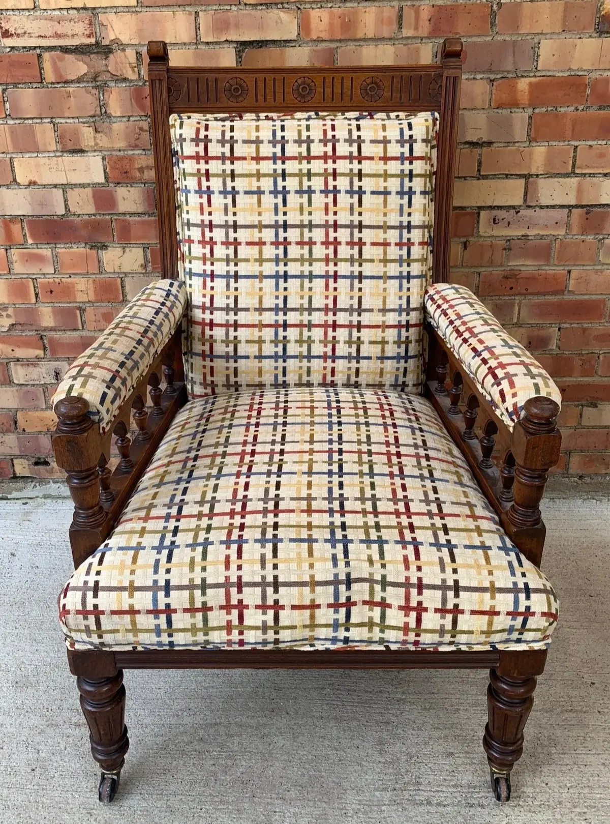 Eastlake Carved Arm Chair With Turned Legs 1
