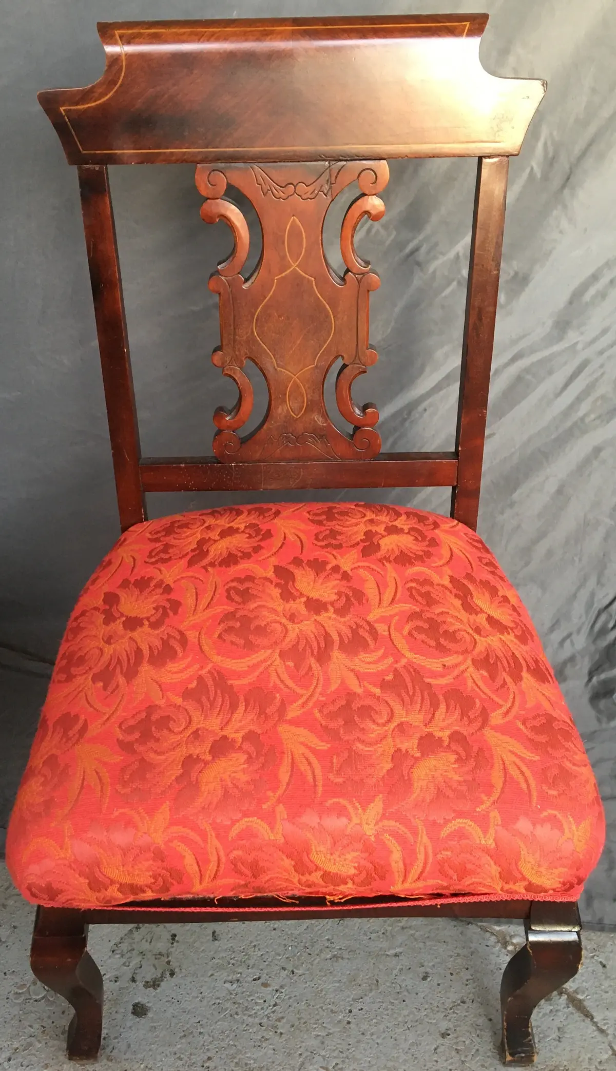 Empire Style Side Chair With Wood Back 1