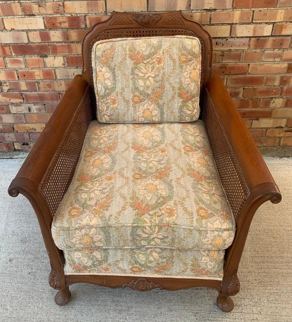 English Lounge Chair With Caning 1