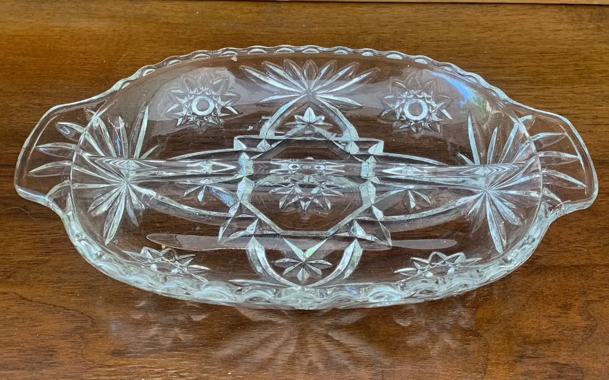 Pressed Glass Divided Relish Dish 1