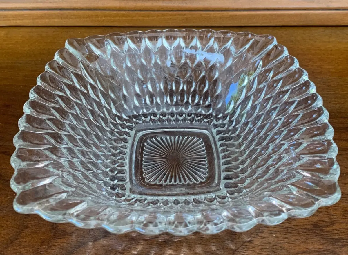 Square Knobby Glass Bowl 1