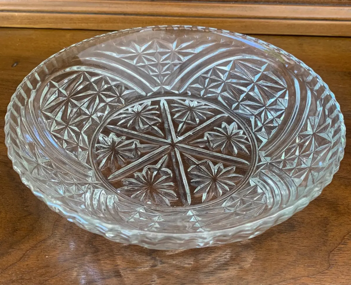 Pressed Glass Shallow Bowl 1