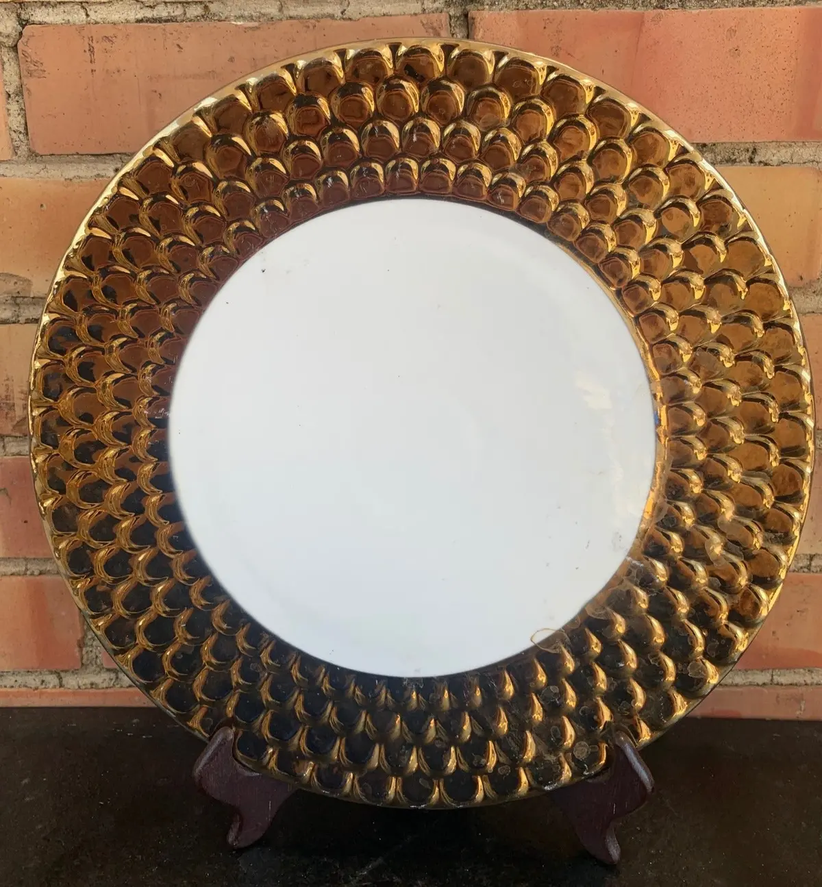 Imbricated Gold Rimmed Large Charger - Not Old 1