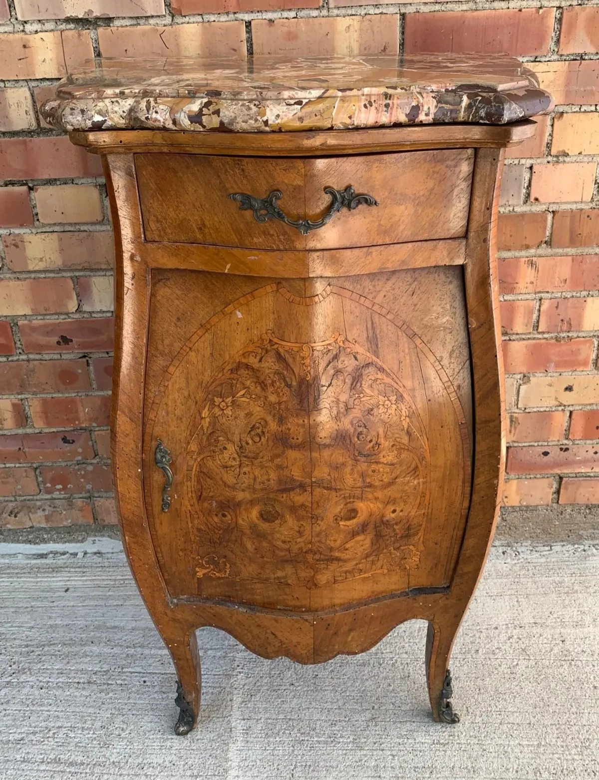 Italian Louis Xv Marble Top Lamp Table - As Is 1