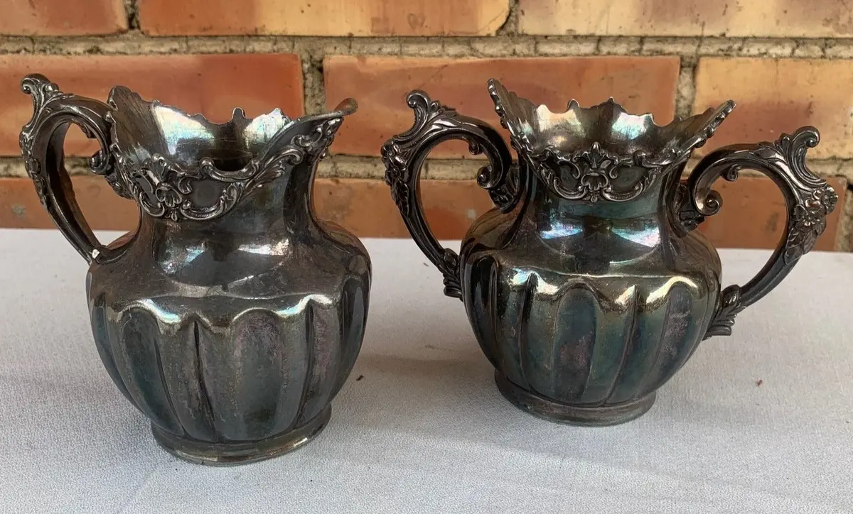 Pair Of Derby Silver Co. Cream And Sugar 1