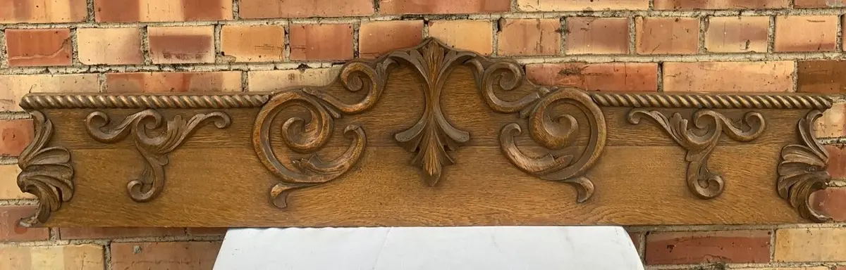 Oak 19Th Century Carved Large Pediment 1
