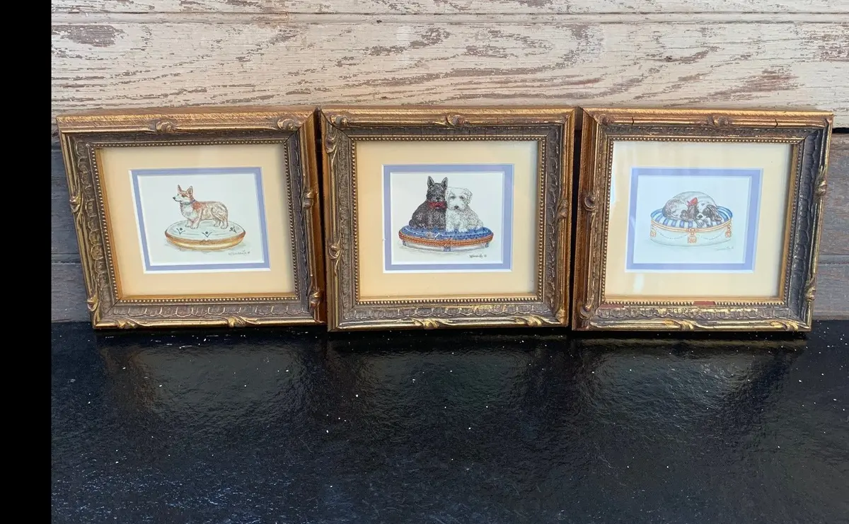 Miniature Dog Portraits Triptec By Wanda Lee 1