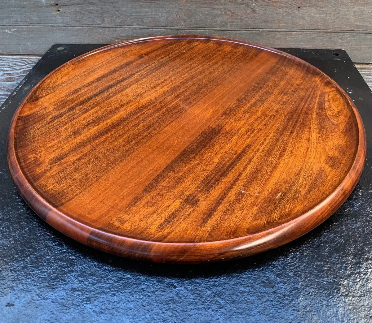 Round Wood Tray 1