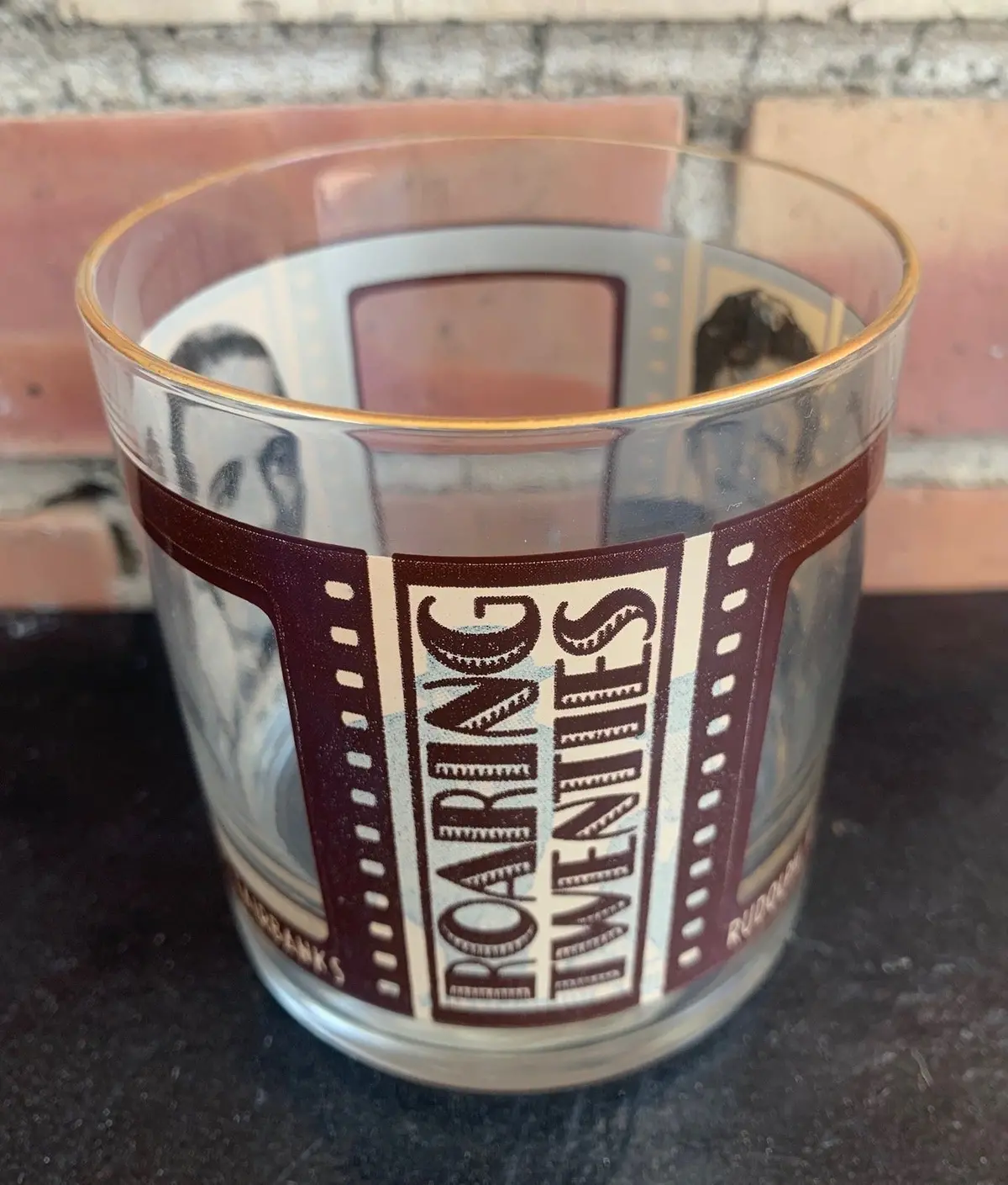 Roaring Twenties Glass: Fairbanks, Valentino, Laurel & Hardy 1