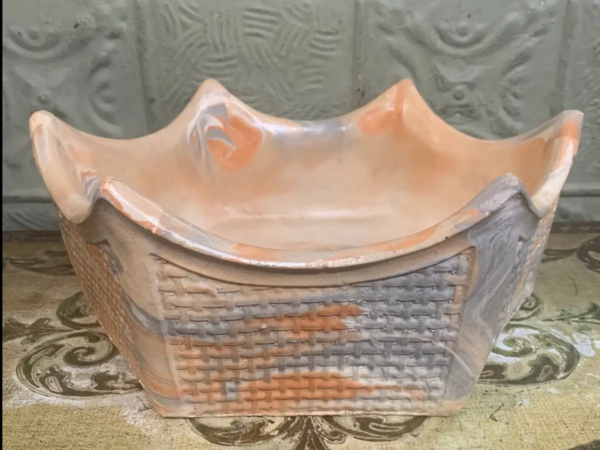 Swirly Comanche Pottery Crown Shaped Bowl 1