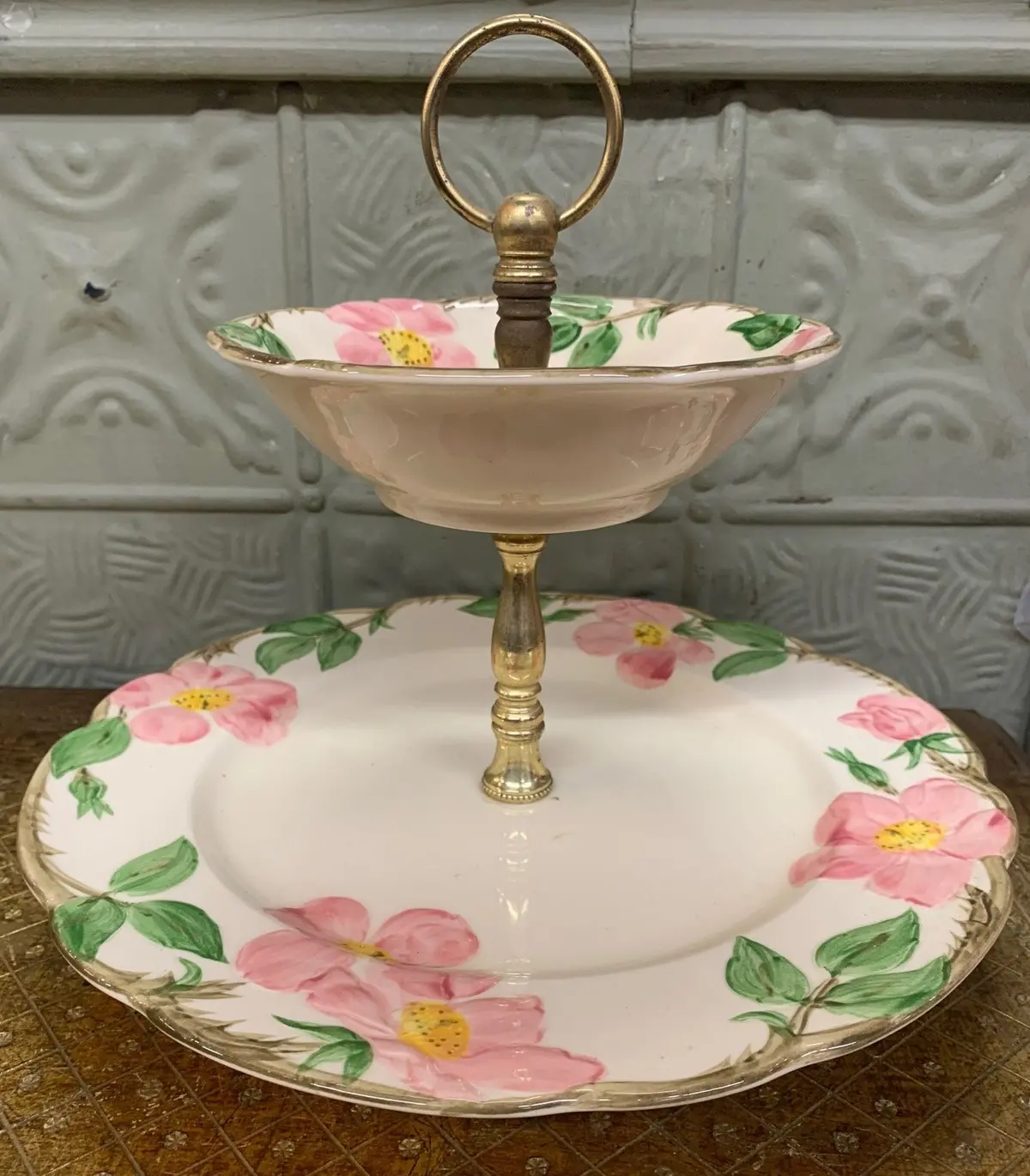 Franciscan Desert Rose 2 Tier Dish 1