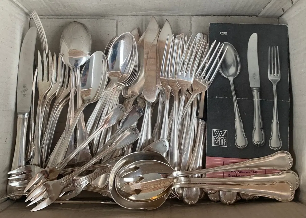 68 Piece Set Of Vintage German Silverware 1