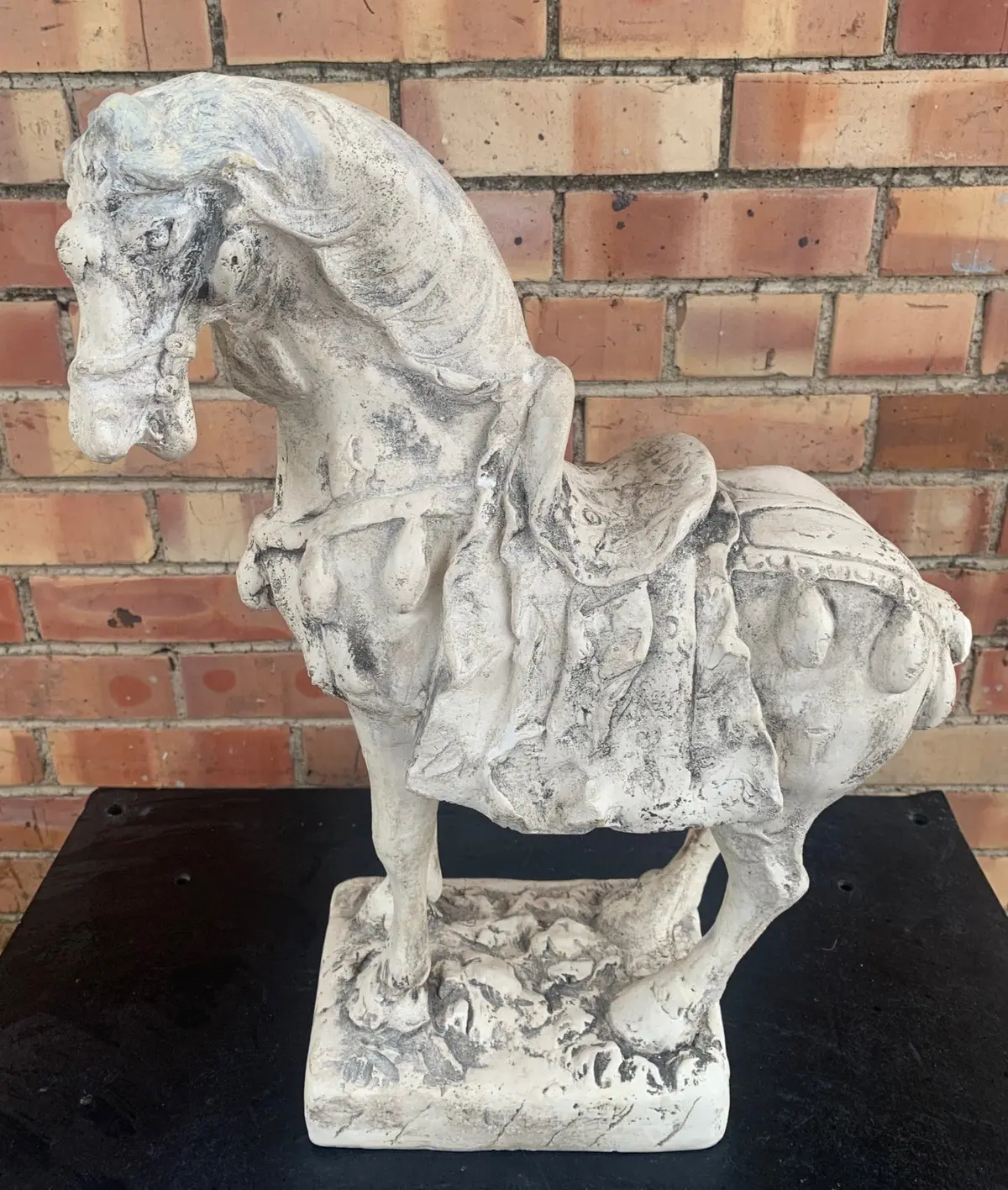 Antique Style Large Beige Pottery Tang Horse 1