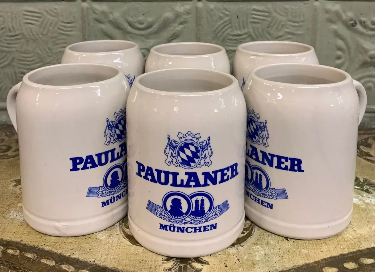 Set Of 6 Paulaner Beer Mugs 1