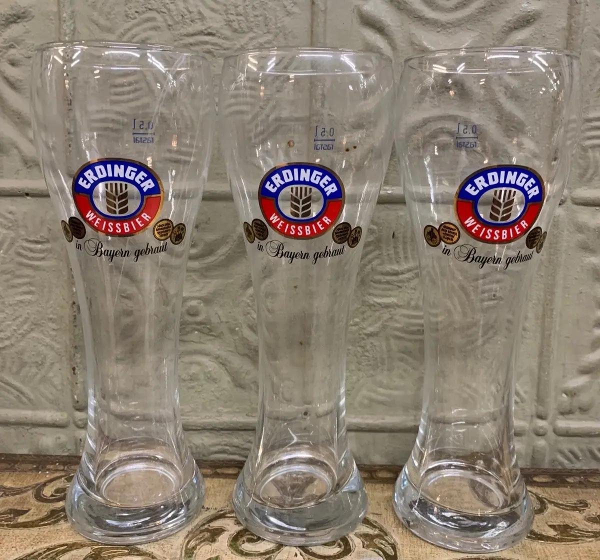 Set Of 3 Tall Erginger Beer Glasses 1