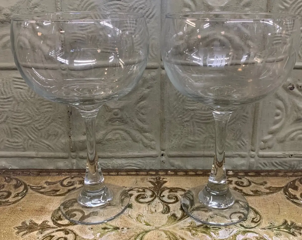 Pair Of Extra Large Glass Stemware 1