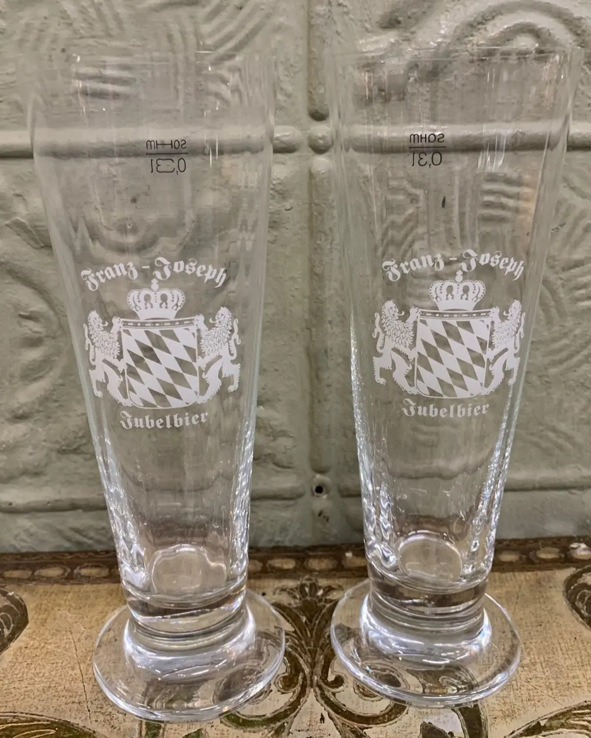 Pair Of Franz-Joseph Beer Glasses 1