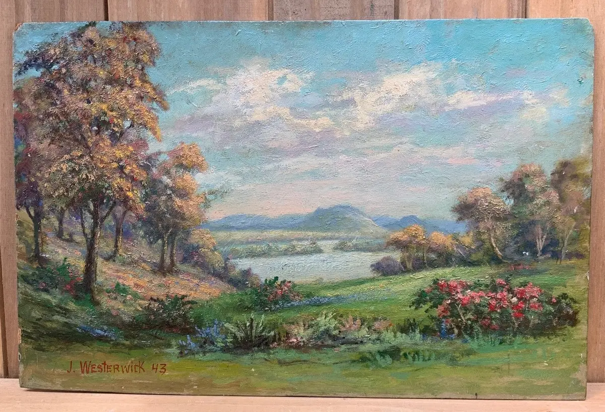 Oil Painting On Board By J. Westerwick 1943 1