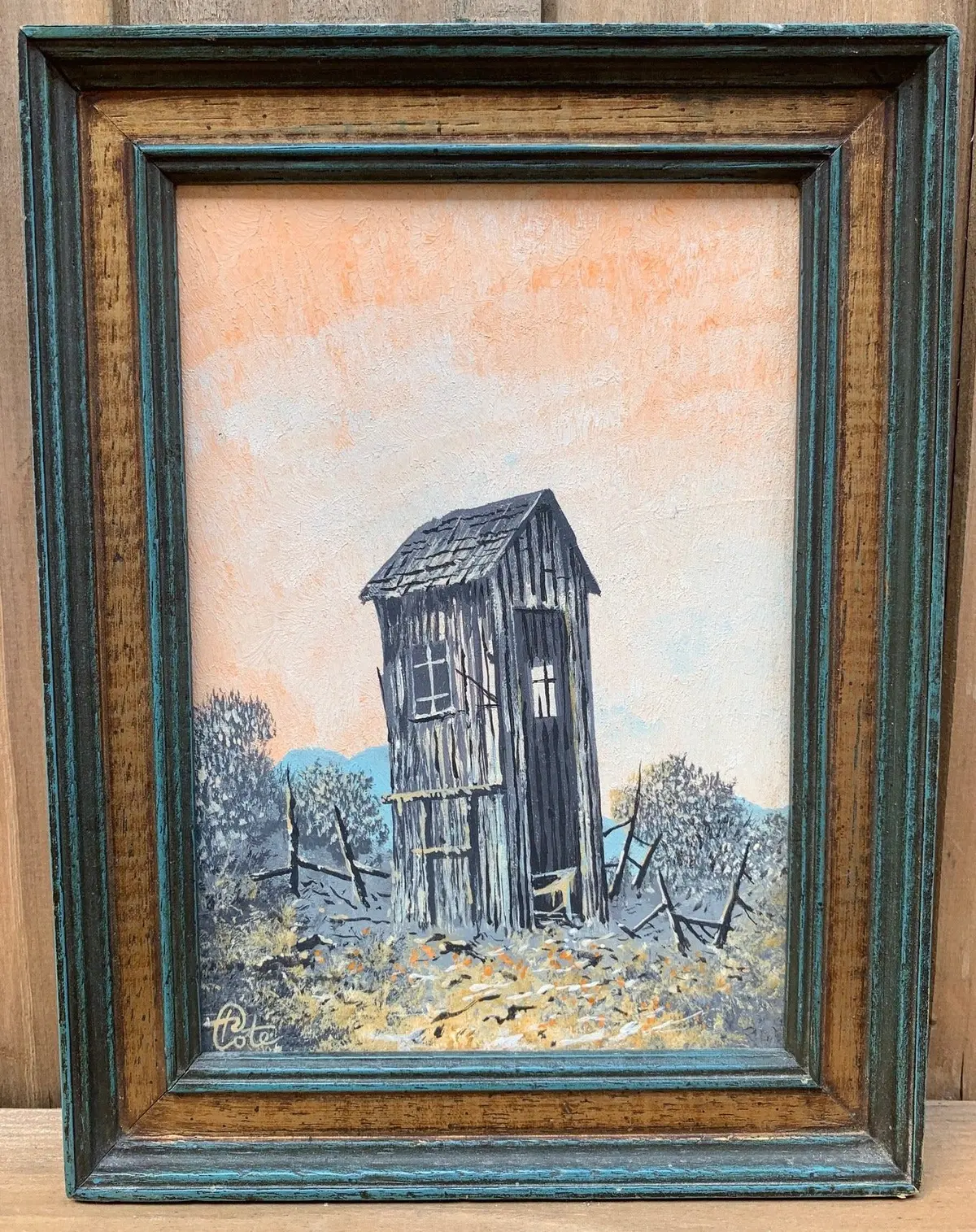 Oil Painting Of Out House By Rudolph Cote 1