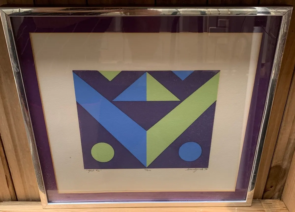 Abstract Litho Print By Gesslegonly 1971 1