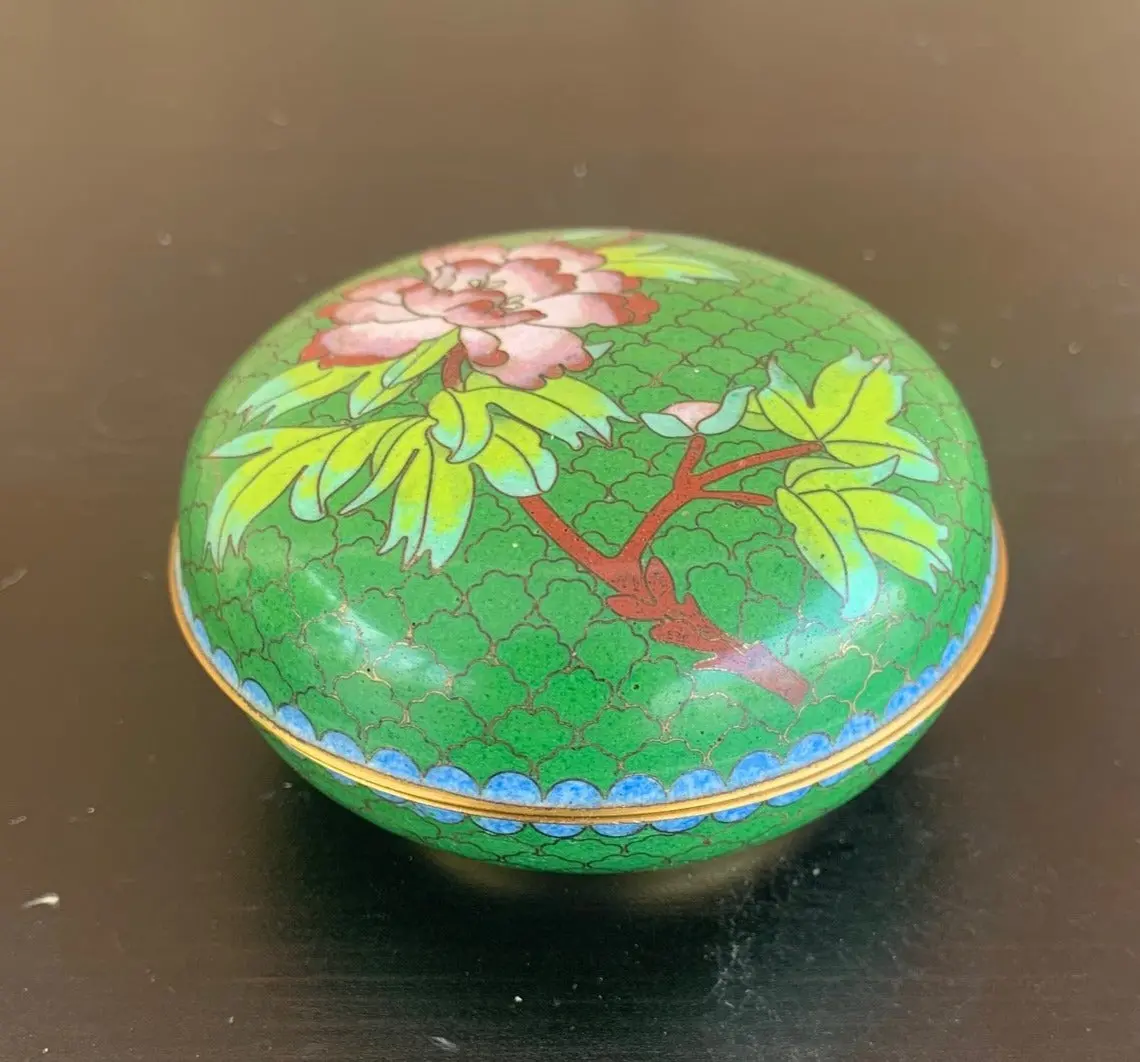 Green Cloissone Small Lidded Box 1