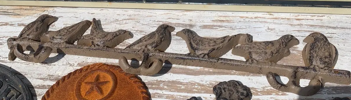 Small Bird Wall Coat Rack Hooks Iron 1
