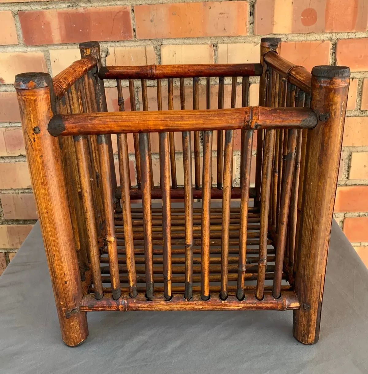 Small Bamboo Square Magazine Rack 1