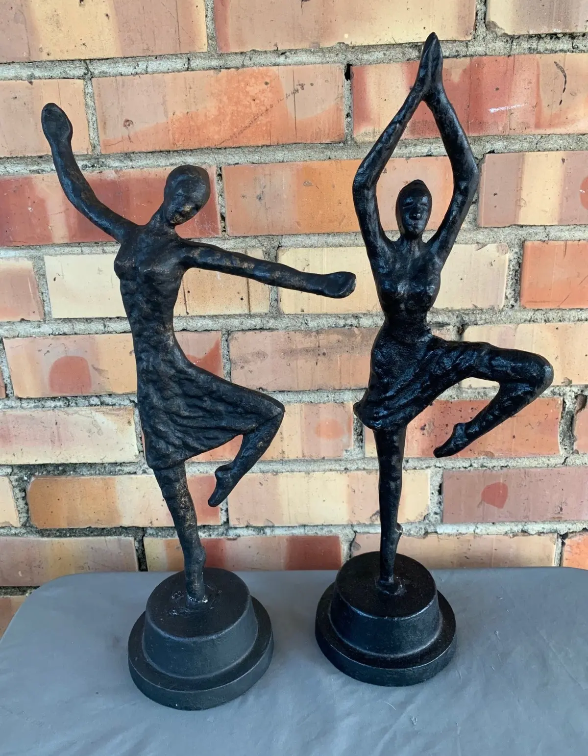 Pair Of Iron Dancer Statues 1
