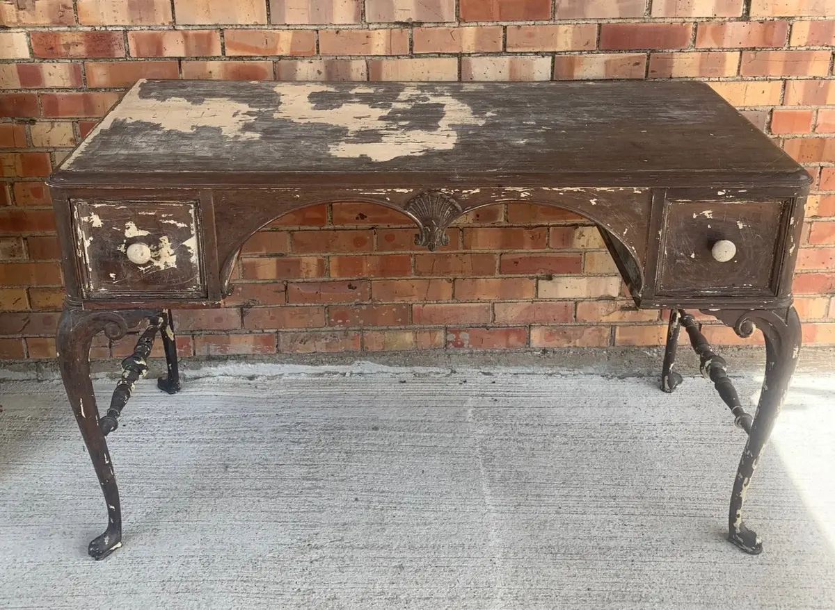 As Found Early 20Th Century Shabby Chic Mahogany Vanity 1