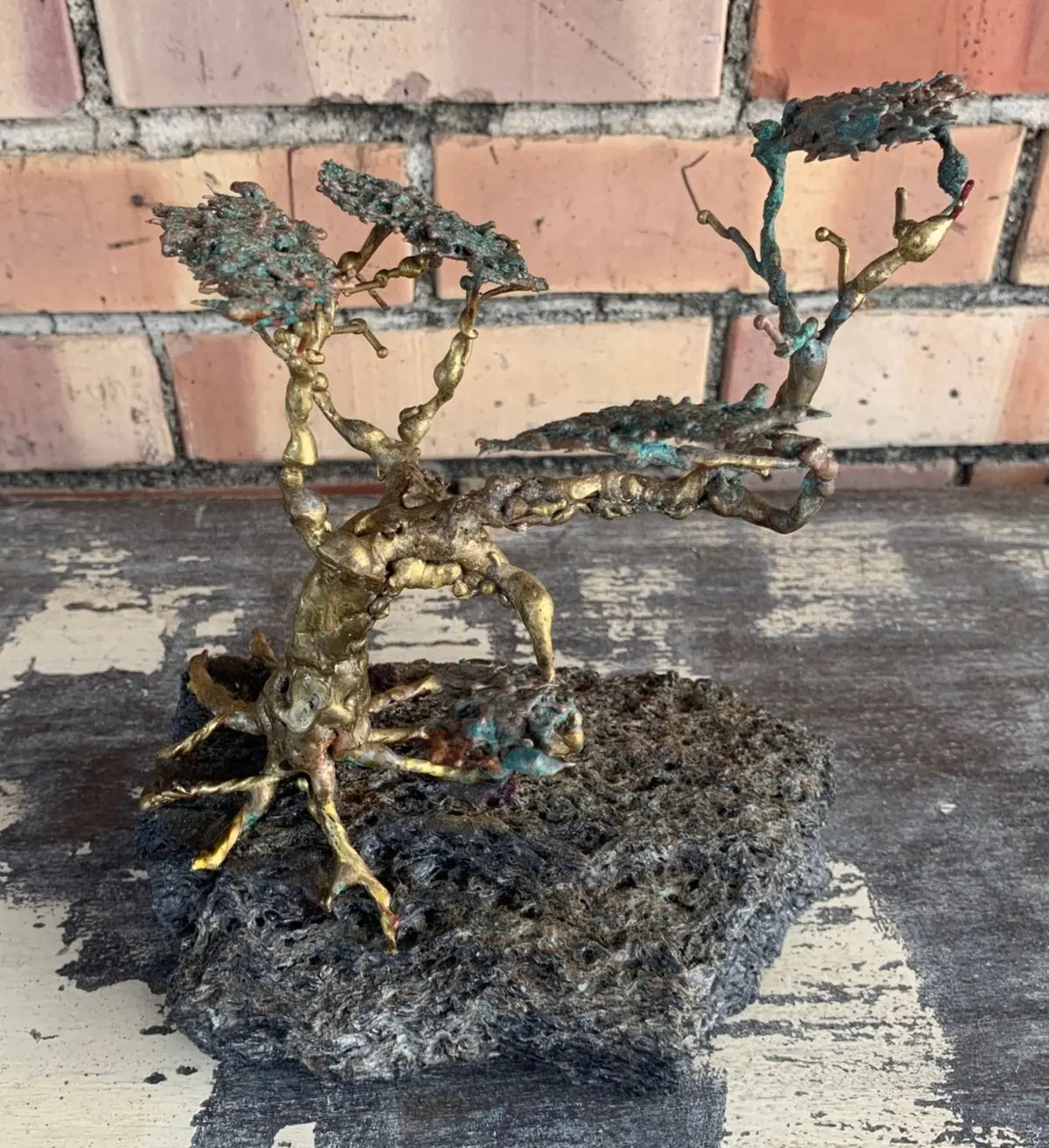 Brutalist Bronze Tree Sculpture 1