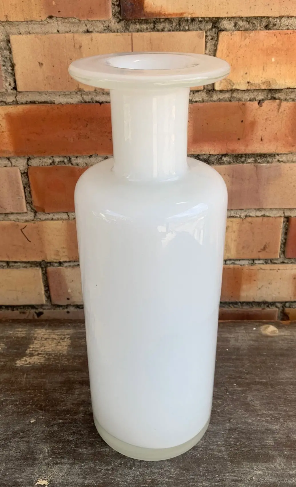 Cased Blown Glass White Vase 1