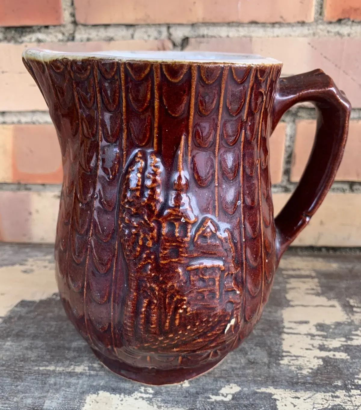 Brown American Pottery Pitcher 1