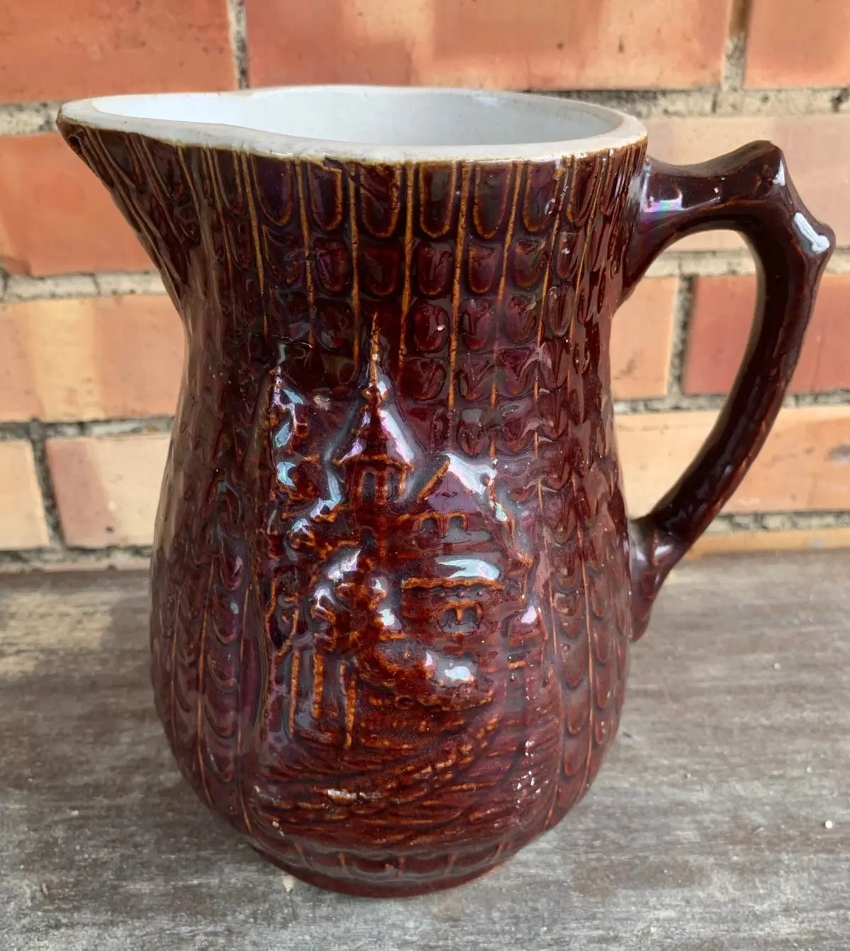 Brown American Pottery Pitcher 1