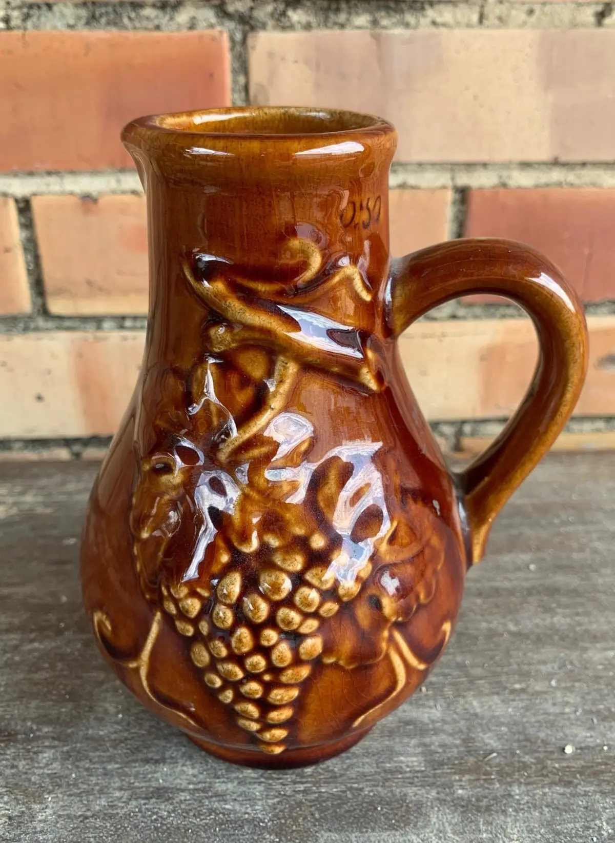 Small Brown American Pottery Pitcher 1