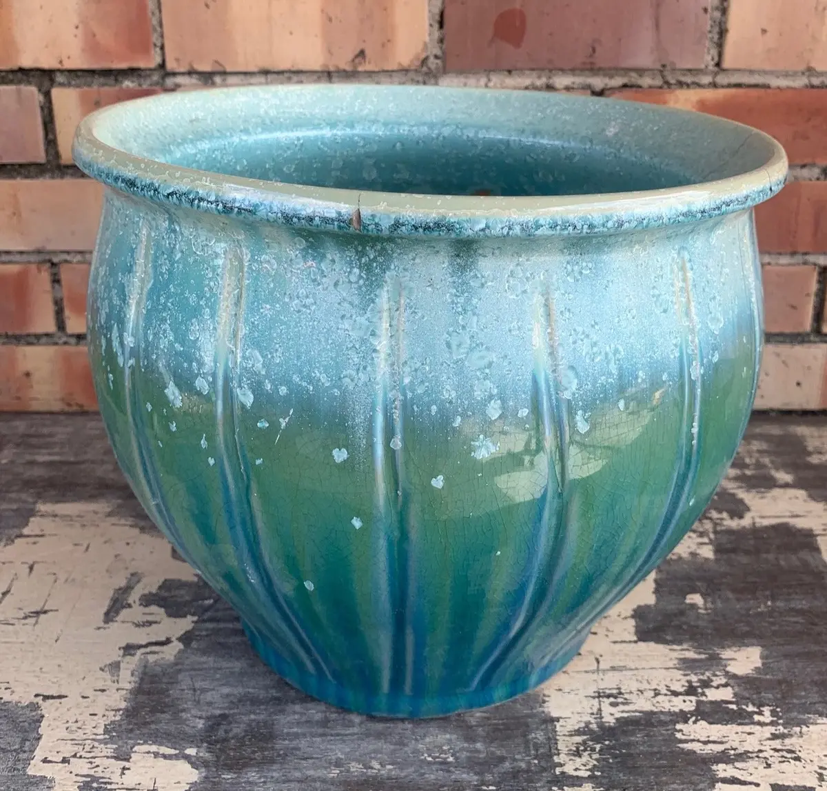 As Is Green And Blue Planter 1