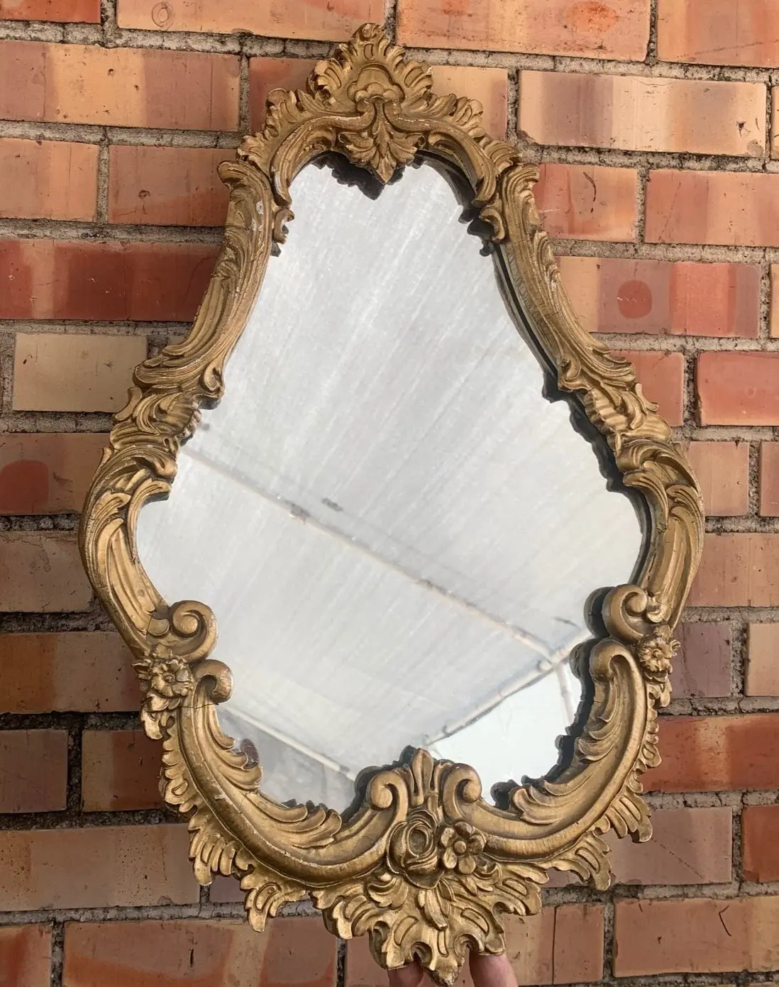 Small Gold Rococco Shapely Mirror 1