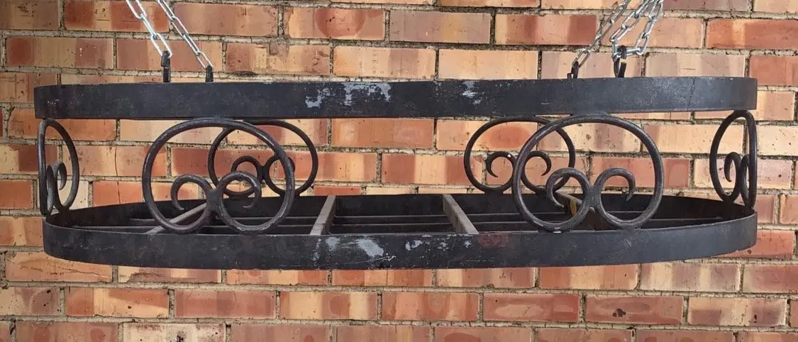 Heavy Oval Iron Pot Rack 1