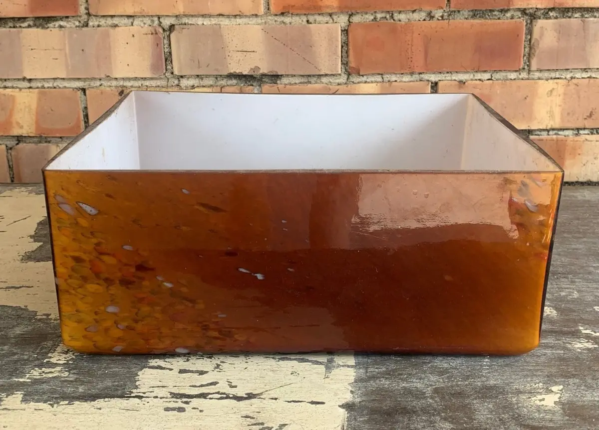 Large Rootbeer Cased Glass Rectangular Shade 1