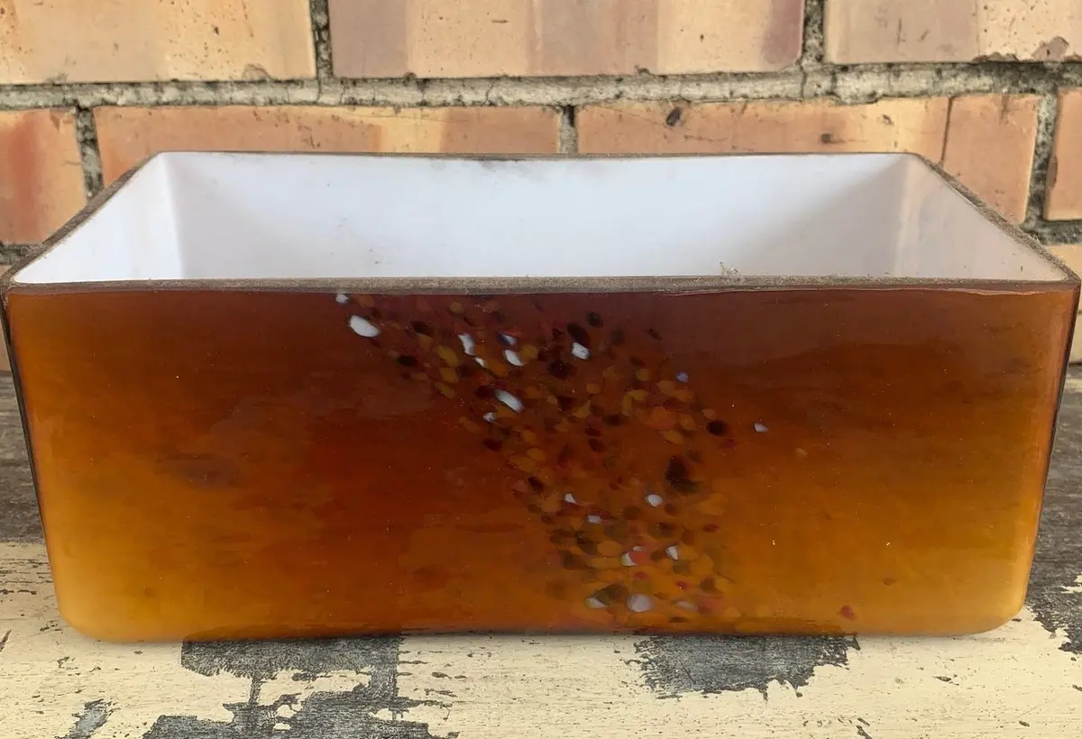 Small Rootbeer Cased Glass Rectangular Shade 1
