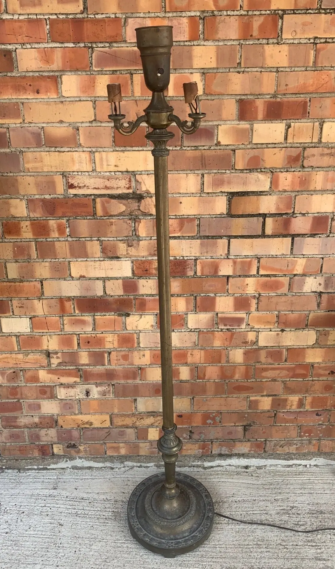 As Found Brass 3 Arm Floor Lamp 1